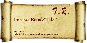 Thomka Renátó névjegykártya